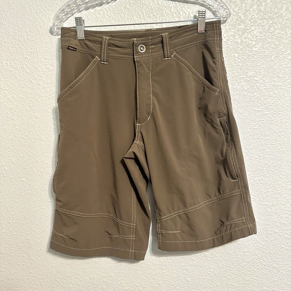 Kuhl Renegade Shorts Mens Size 30 Cargo Zip Pockets Khaki  Outdoors Hiking 11”
